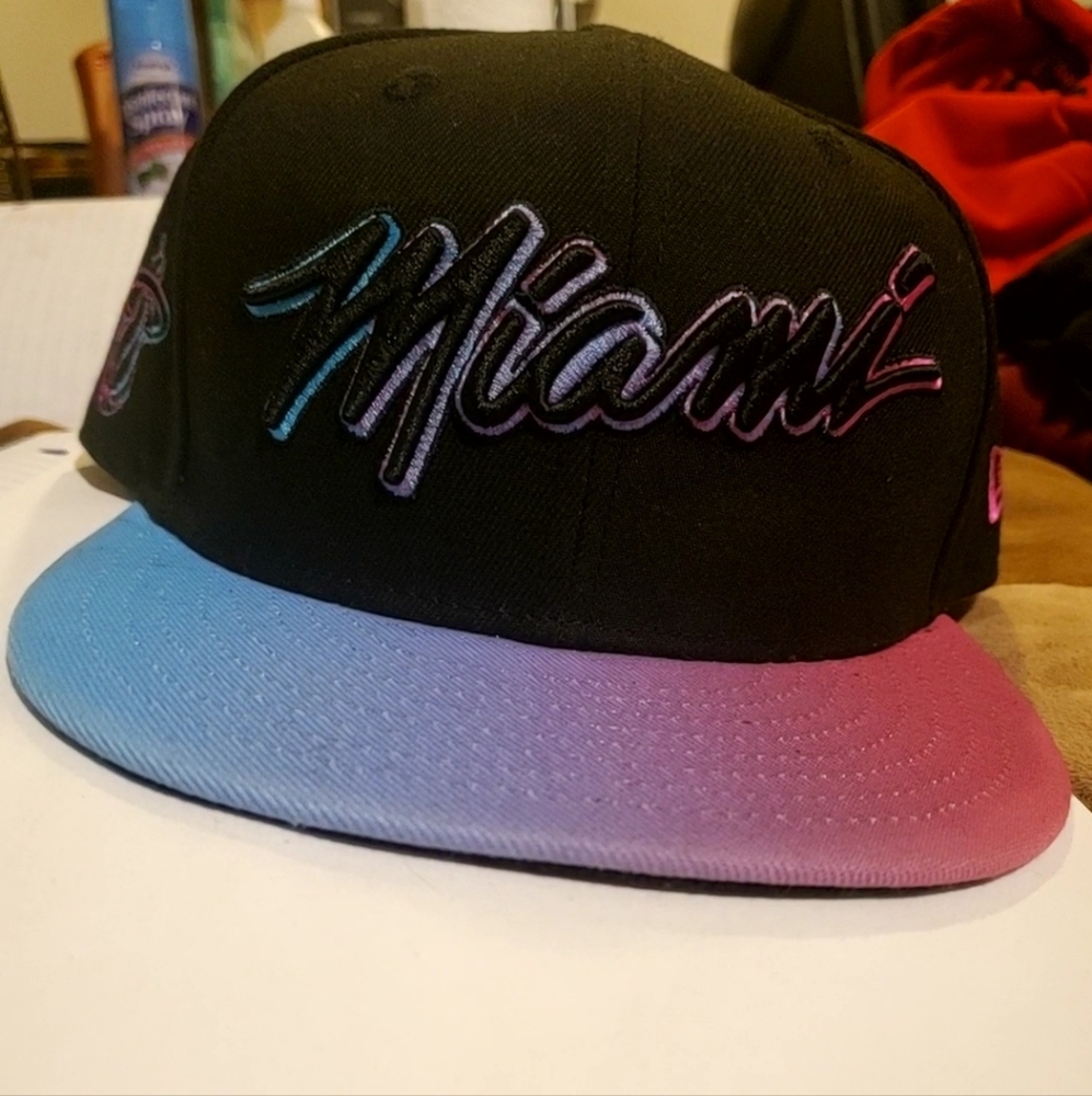 New Era Miami Heat Black and Gradient Snapback Hat
